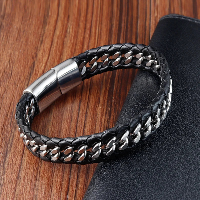 Pulseira Berloque Magnética de Couro